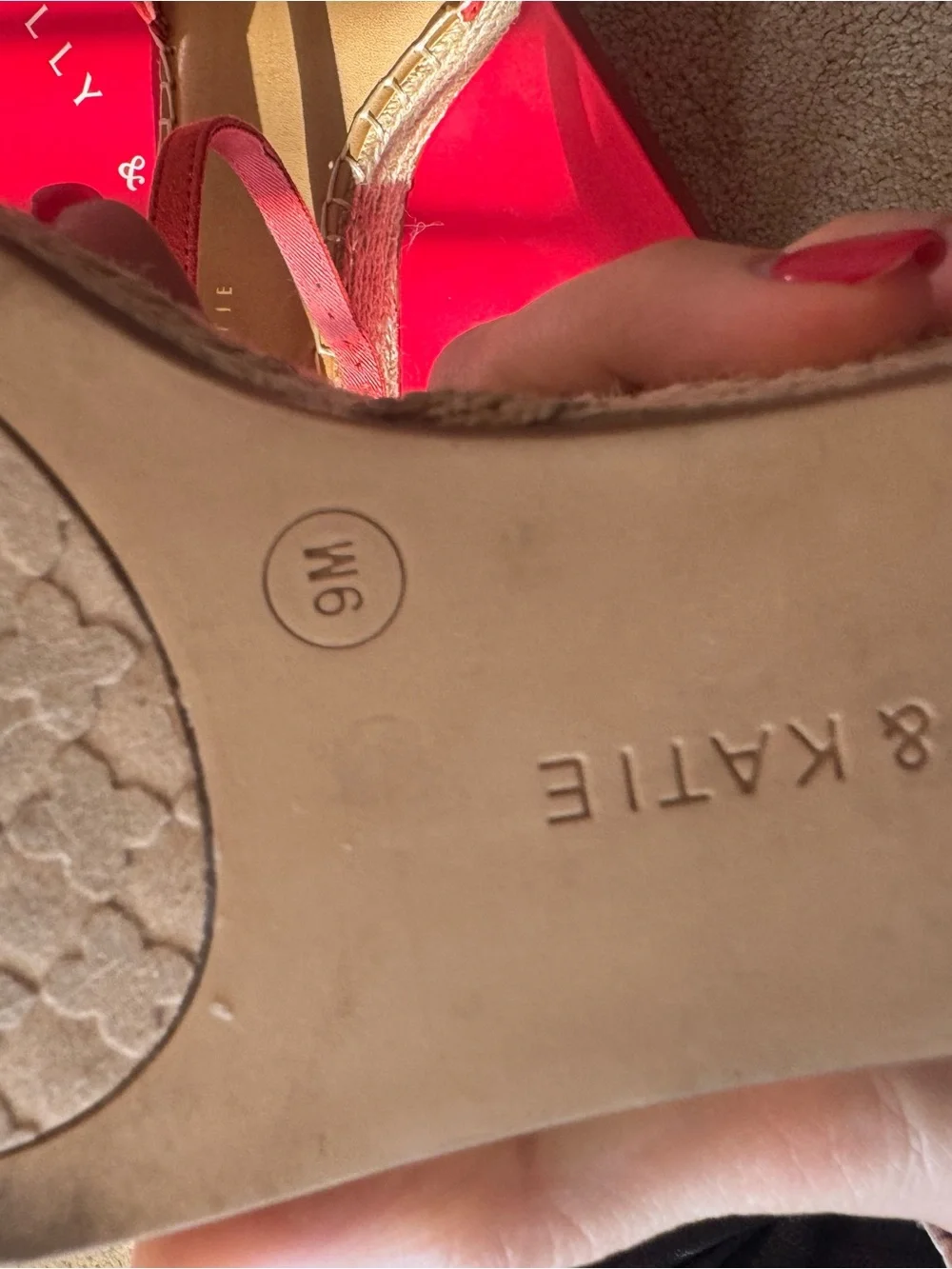 Kelly & Katie Red Espadrille Ankle-Strap Sandals